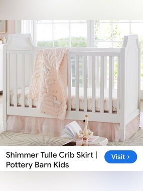 Pottery Barn Kids Shimmer Tulle bed / crib Skirt in Blush